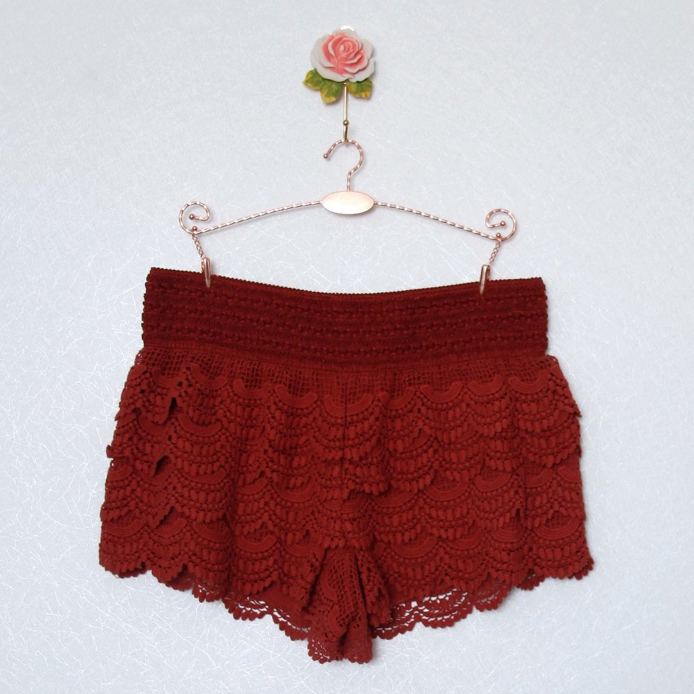 American Rag Cie crochet shorts, Rust, S